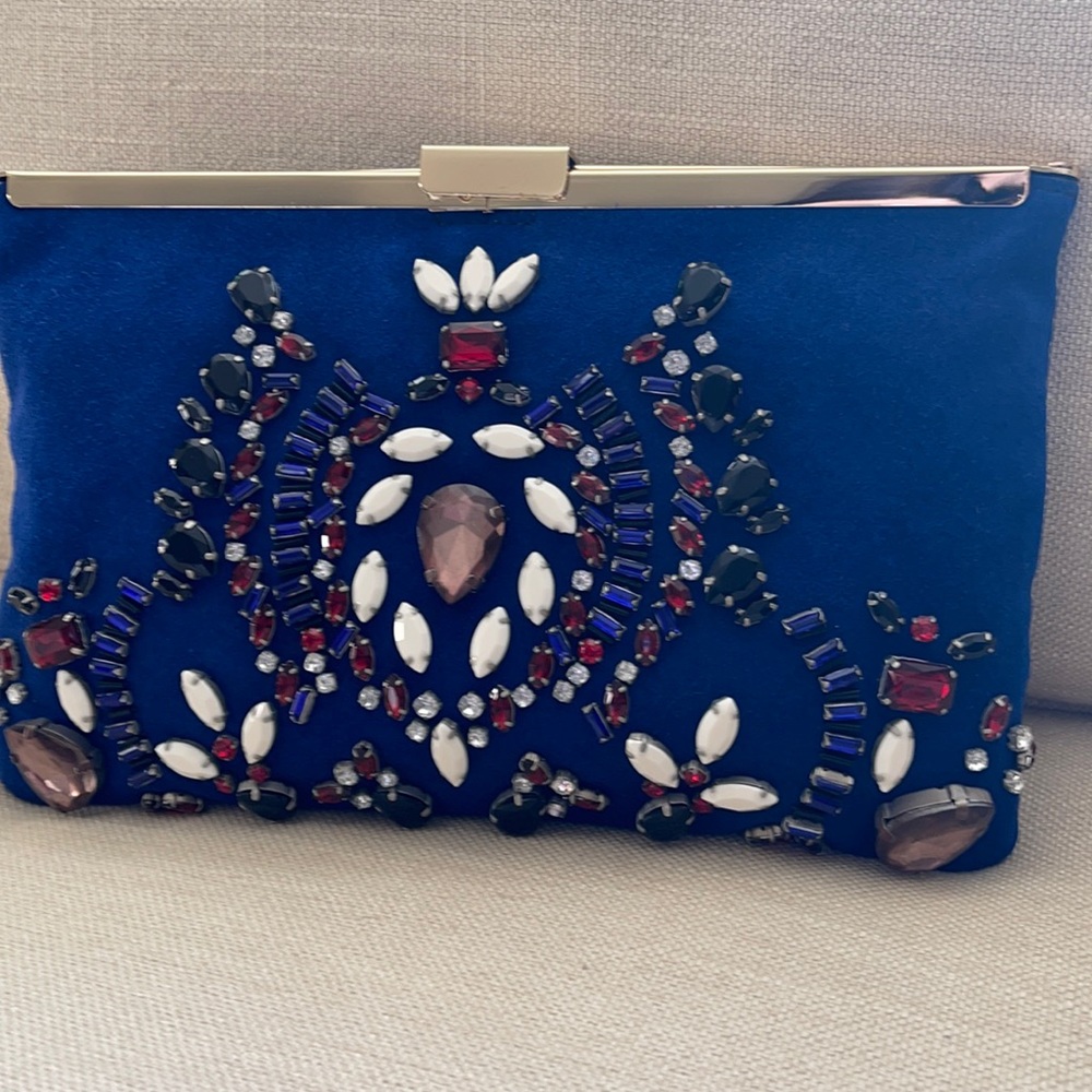 J.Crew Collection Beaded Suede Clutch